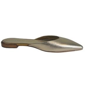 Coach Women’ Leather Slides Flats Sz 6 Champagne Neutral Day To Evening NWOT